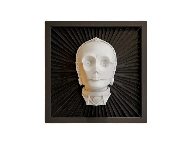 C-3PO 3D Wall Art - Star Wars- 3D Printed