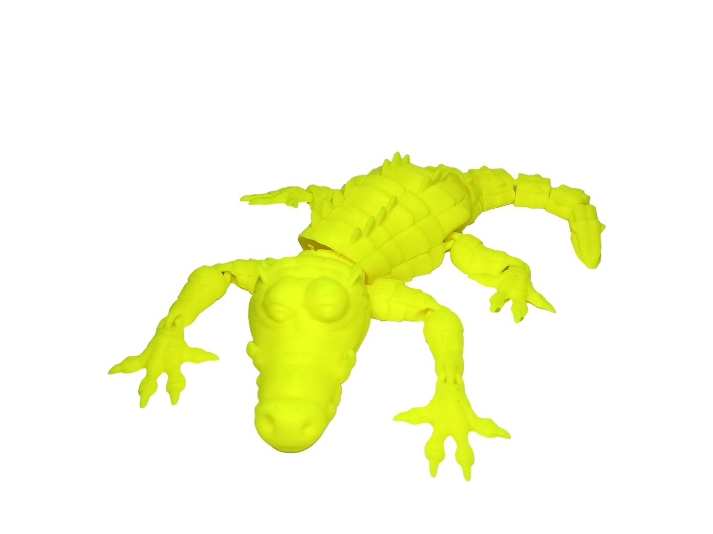 Crocodile (fluorescent yellow) - 3D Printed
